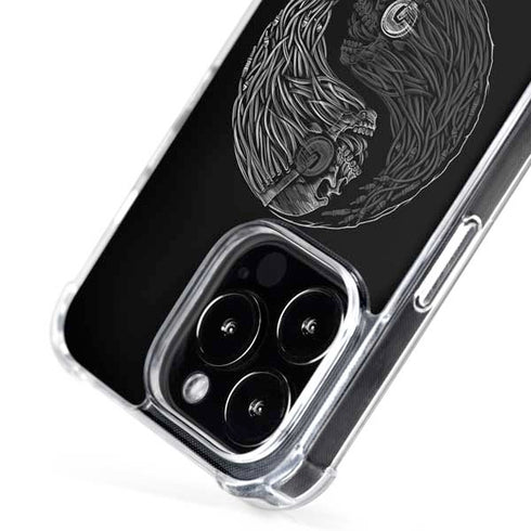 Liquid Blue Yin Yang Music Skulls iPhone 16 Pro MagSafe Case